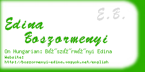 edina boszormenyi business card